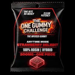 One Gummy Challenge | Strawberry Delight | 200MG High Tolerance 100% Rosin Single Gummy