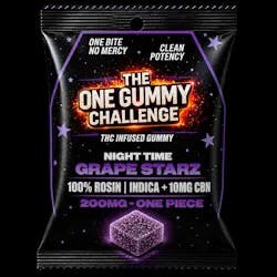One Gummy Challenge | Grape Starz | 200MG/10MG CBN High Tolerance 100% Rosin Single Gummy