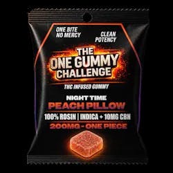 One Gummy Challenge | Peach Pillow | 200MG/10MG CBN High Tolerance 100% Rosin Single Gummy