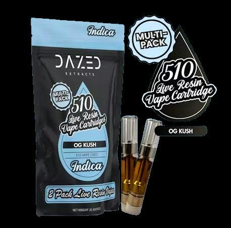 Dazed | OG Kush | 2-Pack x (1g) 510 Vape Carts