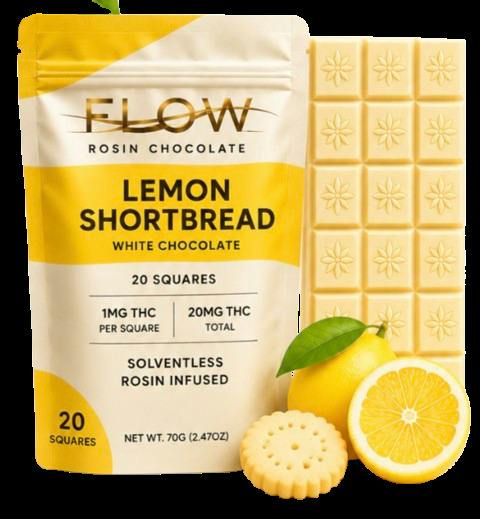 Flow | Lemon Shortbread | 20mg White Chocolate Bar