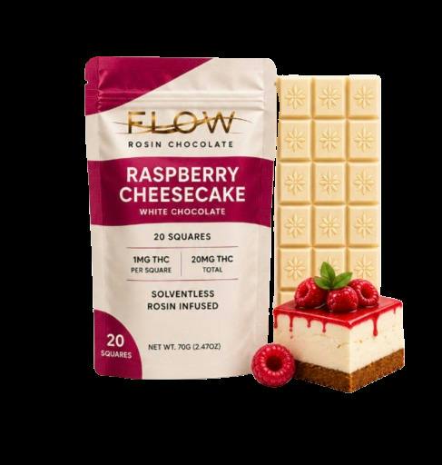 Flow | Raspberry Cheesecake | 20mg White Chocolate Bar