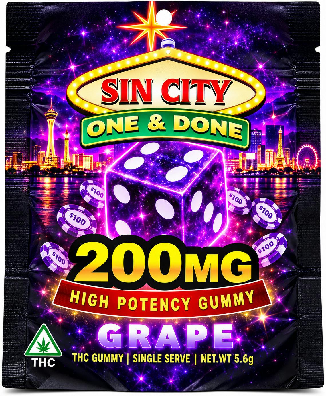 Sin City | Grape | 200mg Single Gummy