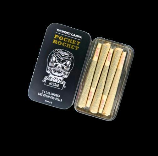 Thunder Canna | Super Lemon Haze | 5-Pack x (1.3g) Live Resin Infused Pre-Rolls