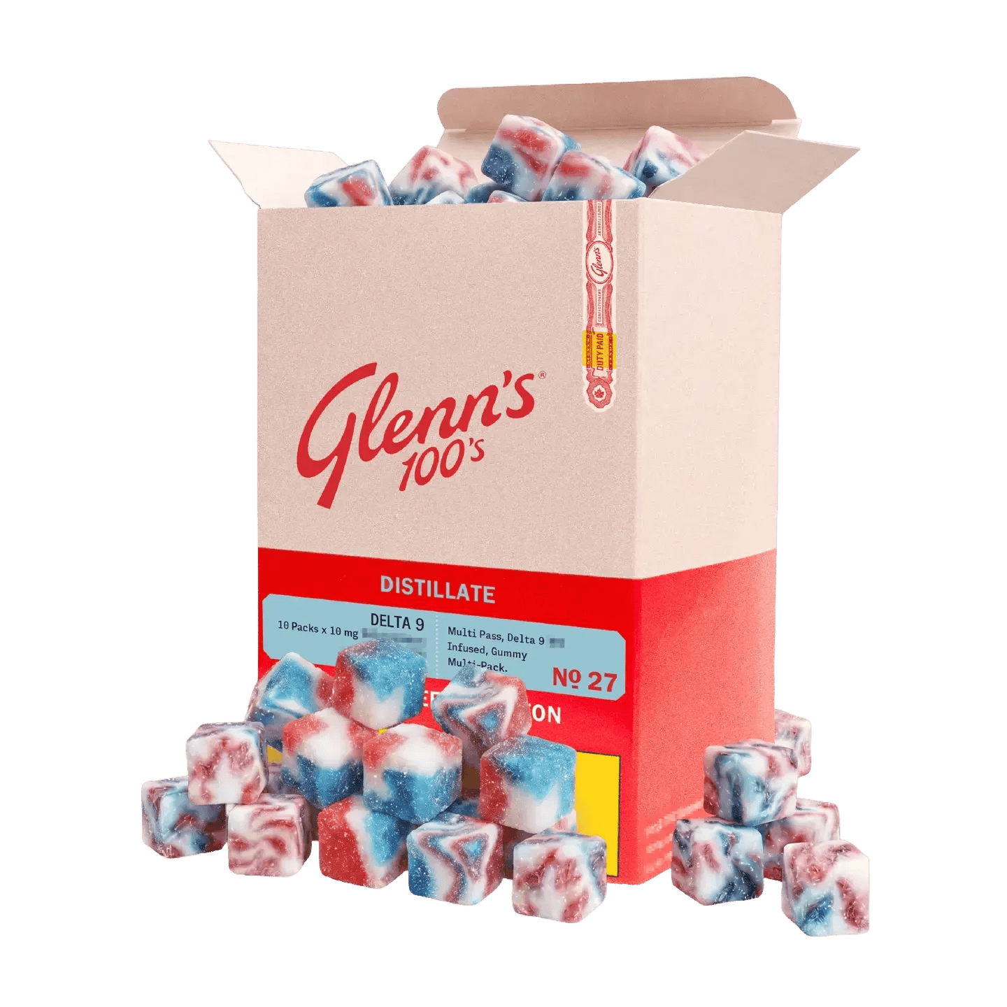 No.27 - Glenn's 100's - Distillate Delta 9 - White Freeze Carton - 10 Pack