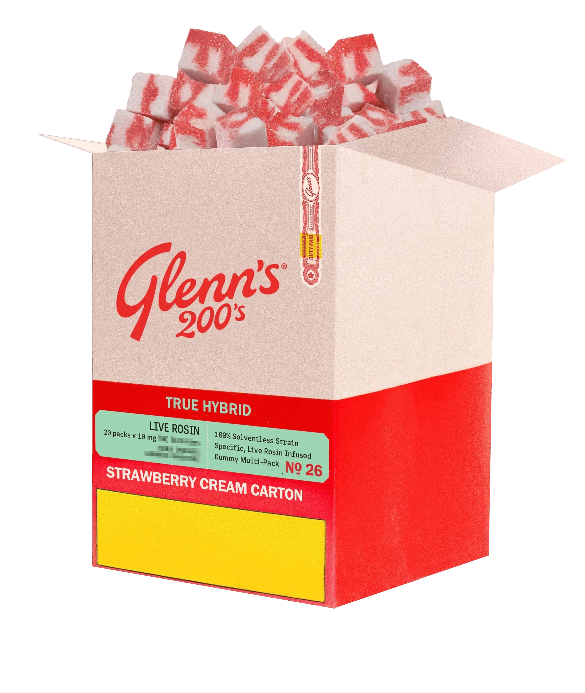 No.26 - Glenn's 200's True Hybrid Rosin - Strawberry Cream - 20 Pack