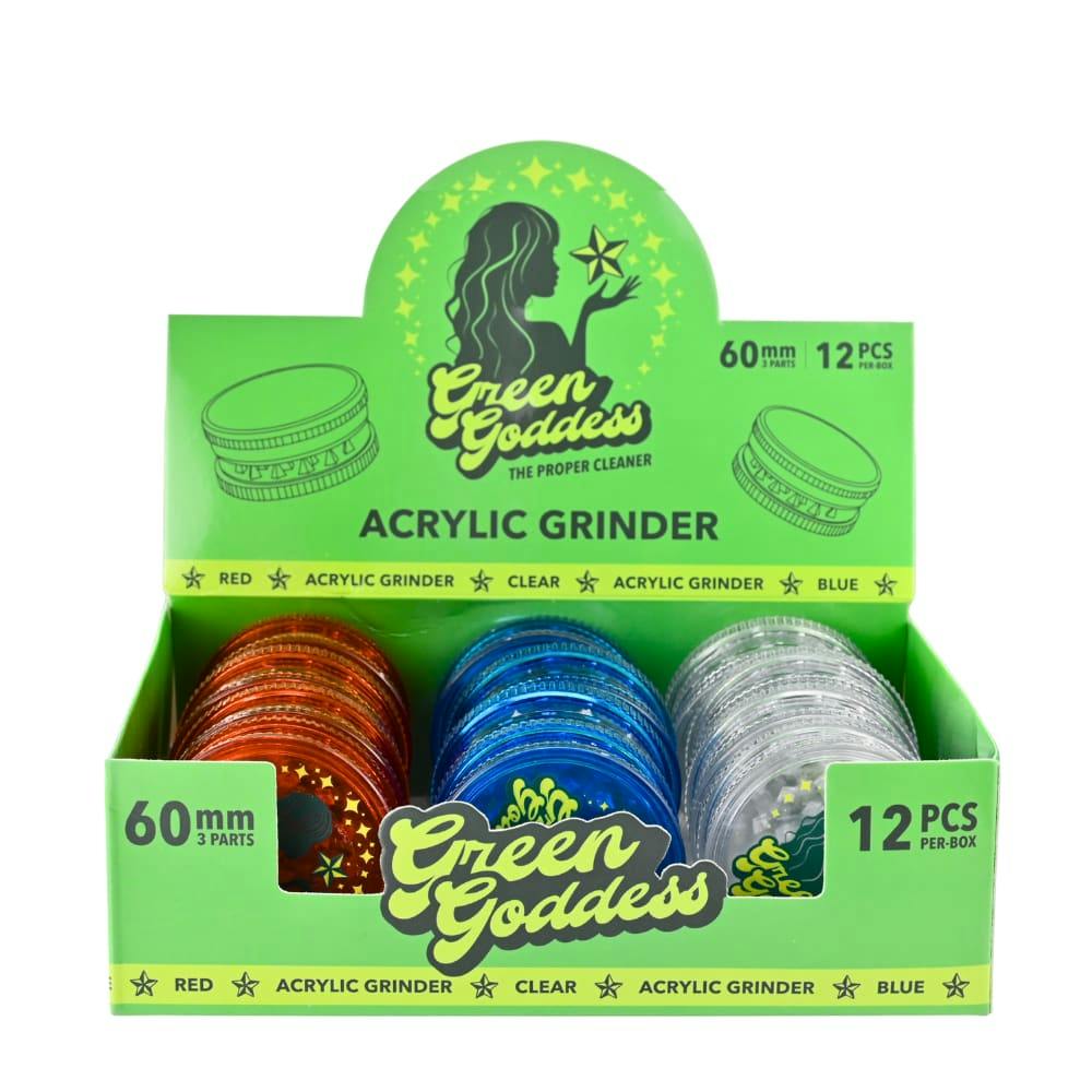 Green Goddess 60mm 3-pc Grinder - Assorted Colours