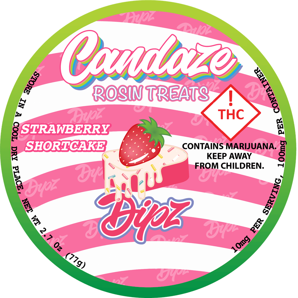 Candaze Strawberry Shortcake Dipz Dipped Rosin Gummies 100mg