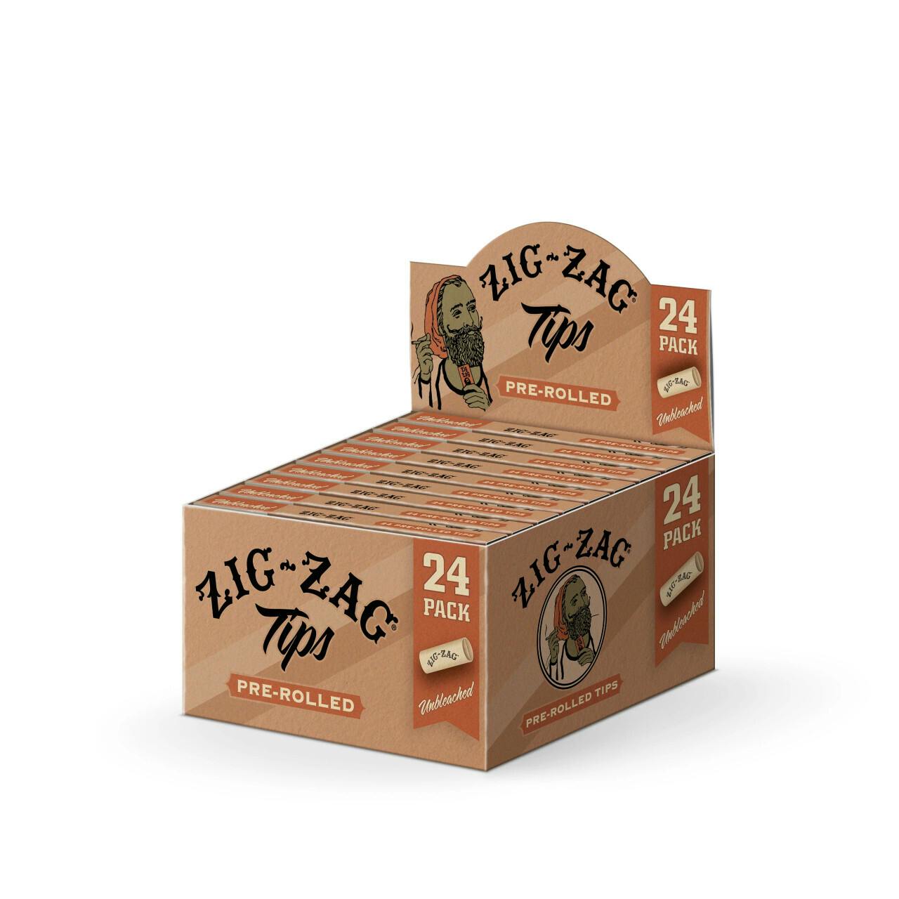 LB - Zig Zag - Unbleached Prerolled Tips - 24 Tip Pack