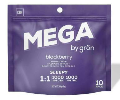 Blackberry | Mega | 1:1 THC:CBN | 2pk/50mg:50mg | 100mg