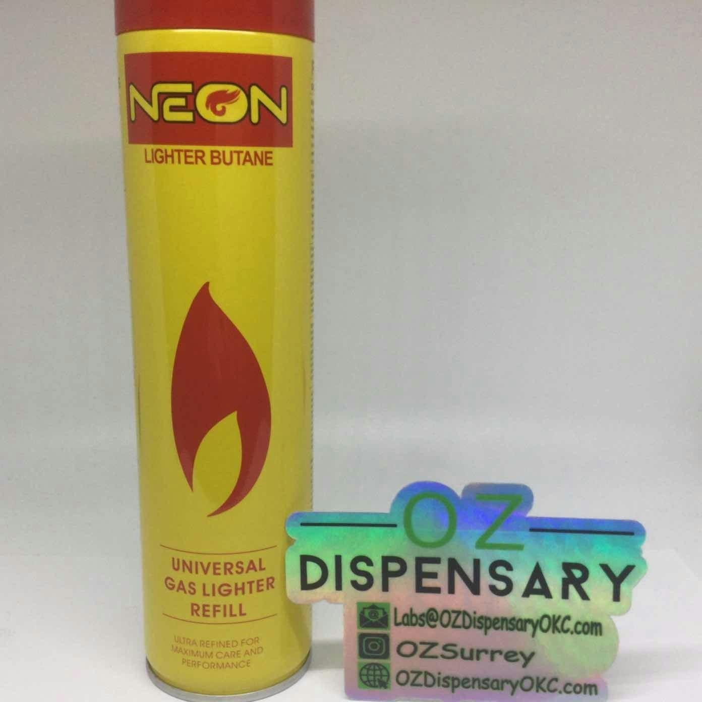 Neon Lighter Gas Refill Butane Universal Fluid Fuel Ultra Refined 300ml 10.14 Oz