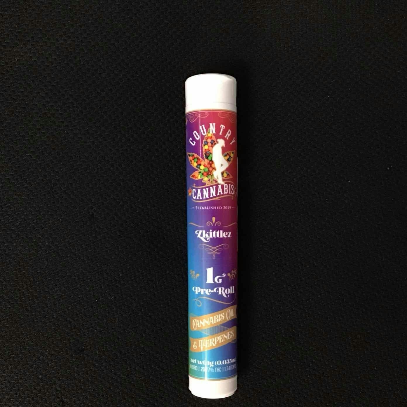Country Cannabis - Infused Preroll - Zkittles - 1gm - Hybrid