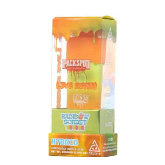 Packs Pod Live Resin Disposable - Rainbow Sorbet 2G
