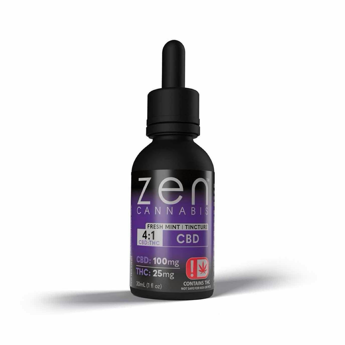 Zen | Tincture | CBD | Fresh Mint | 4:1 30ml 100 mg CBD : 25 mg THC