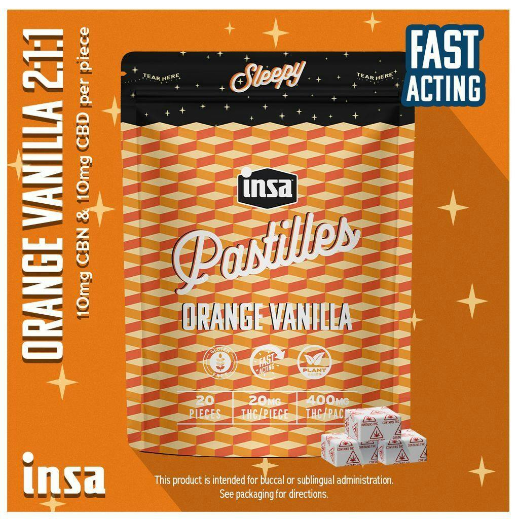 INSA Orange Vanilla Diamond Infused Ratioed Pastilles 20mg ea | 20-Pack