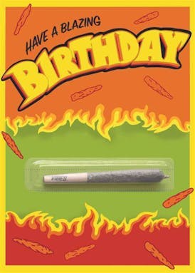 420 Greeting Card W/ Joint Holder " Blazing Birthday" $8