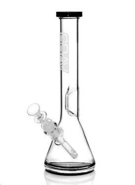 Grav Medium Black Accent Beaker Water Pipe $160