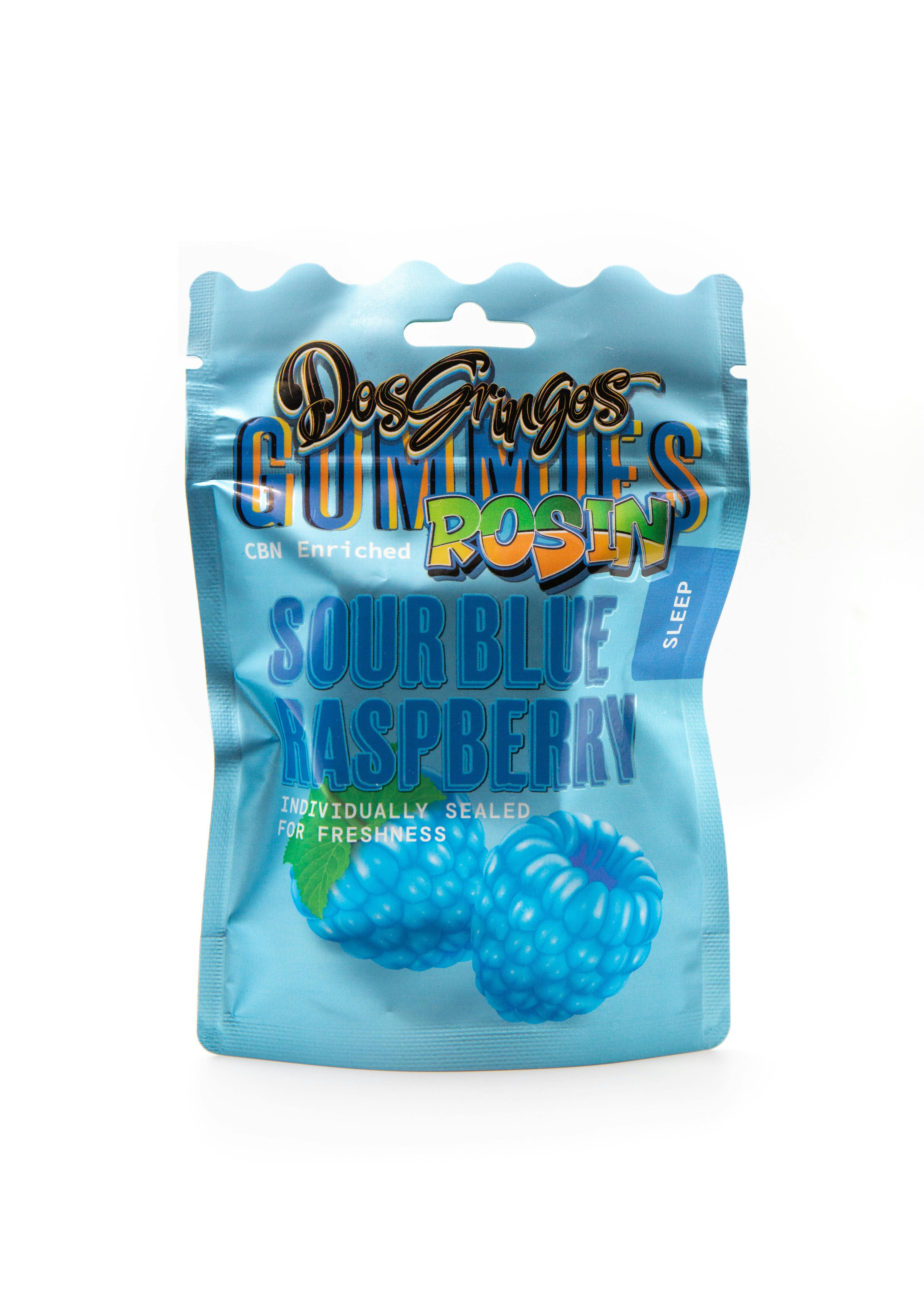 Dos Gringos Gummies Sour Blue Raspberry Sleep 100MG at Peace Pipe Cannabis & Trading Post