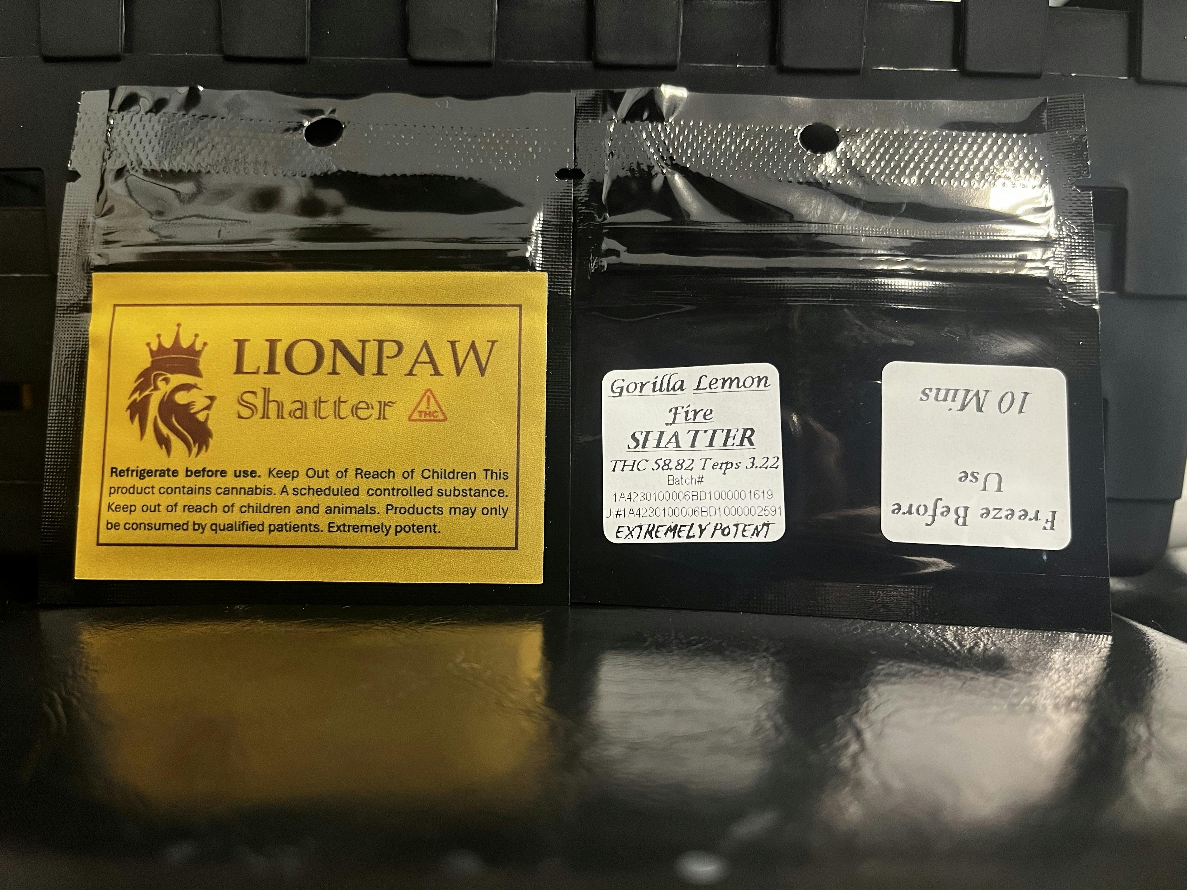 Gorilla Lemon Fire SHATTER LIONPAW