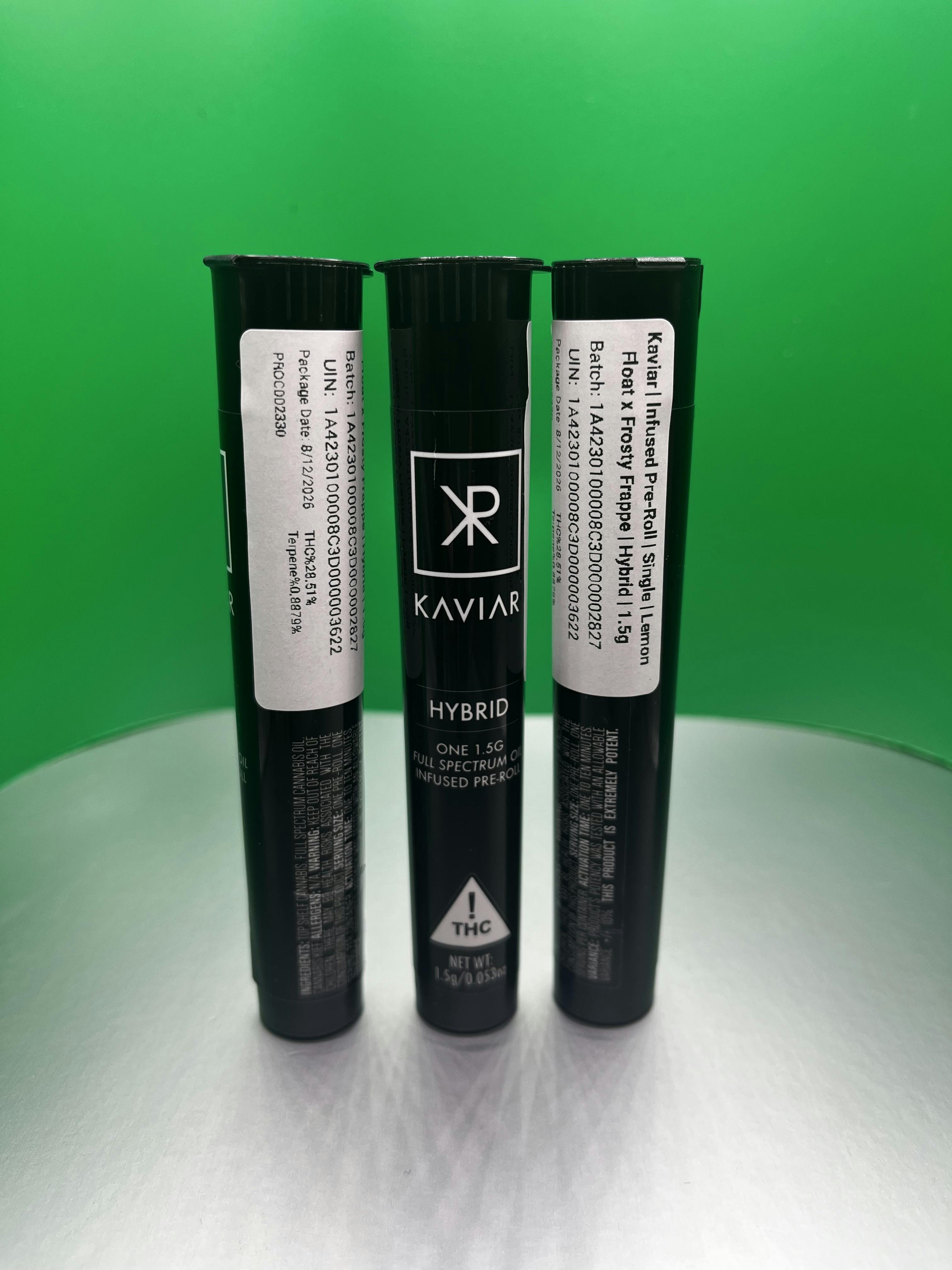 Kaviar | Infused Pre-Roll | Single | Lemon Float x Frosty Frappe | Hybrid | 1.5g