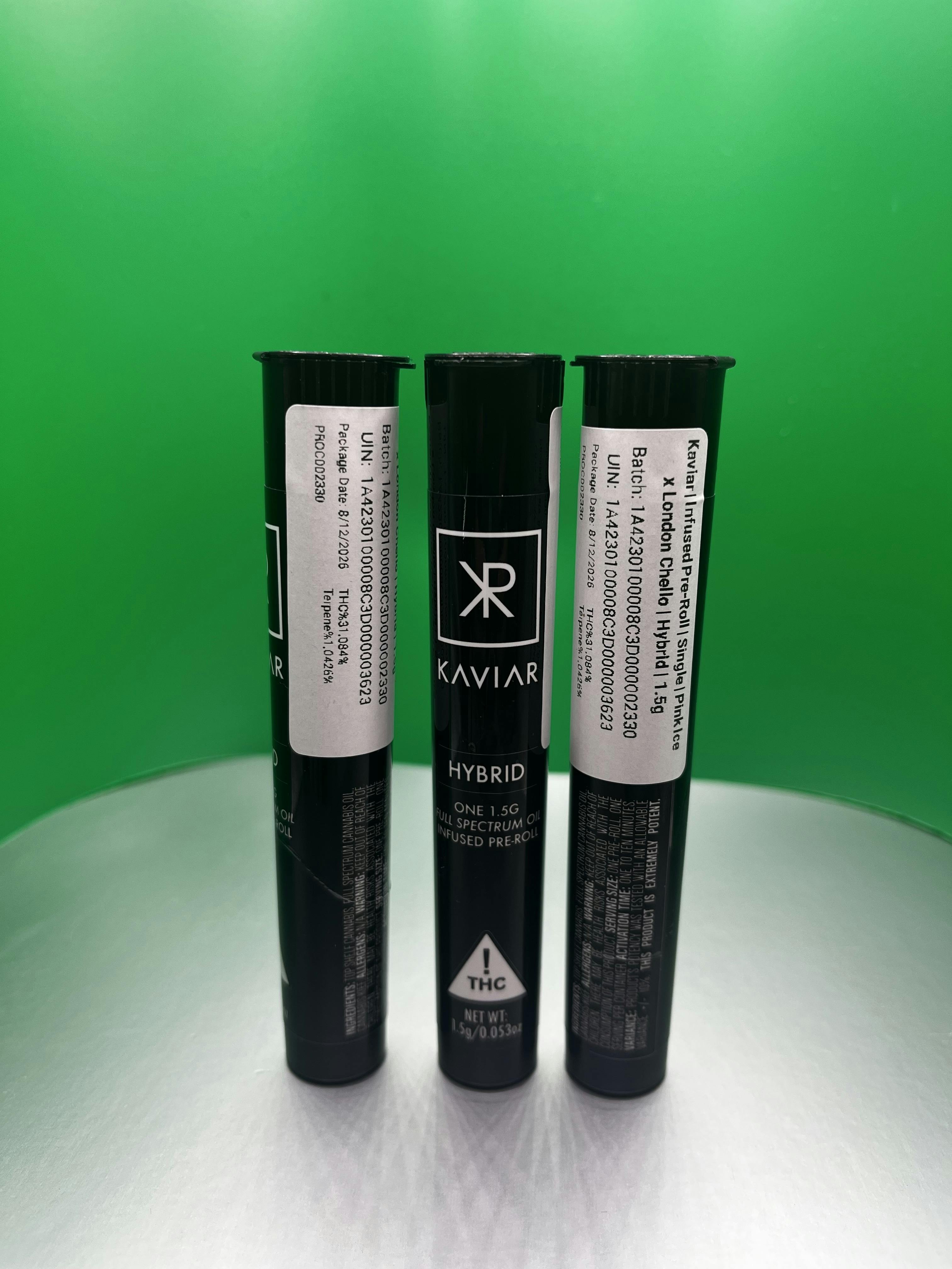 Kaviar | Infused Pre-Roll | Single | Pink Ice x London Chello | Hybrid | 1.5g