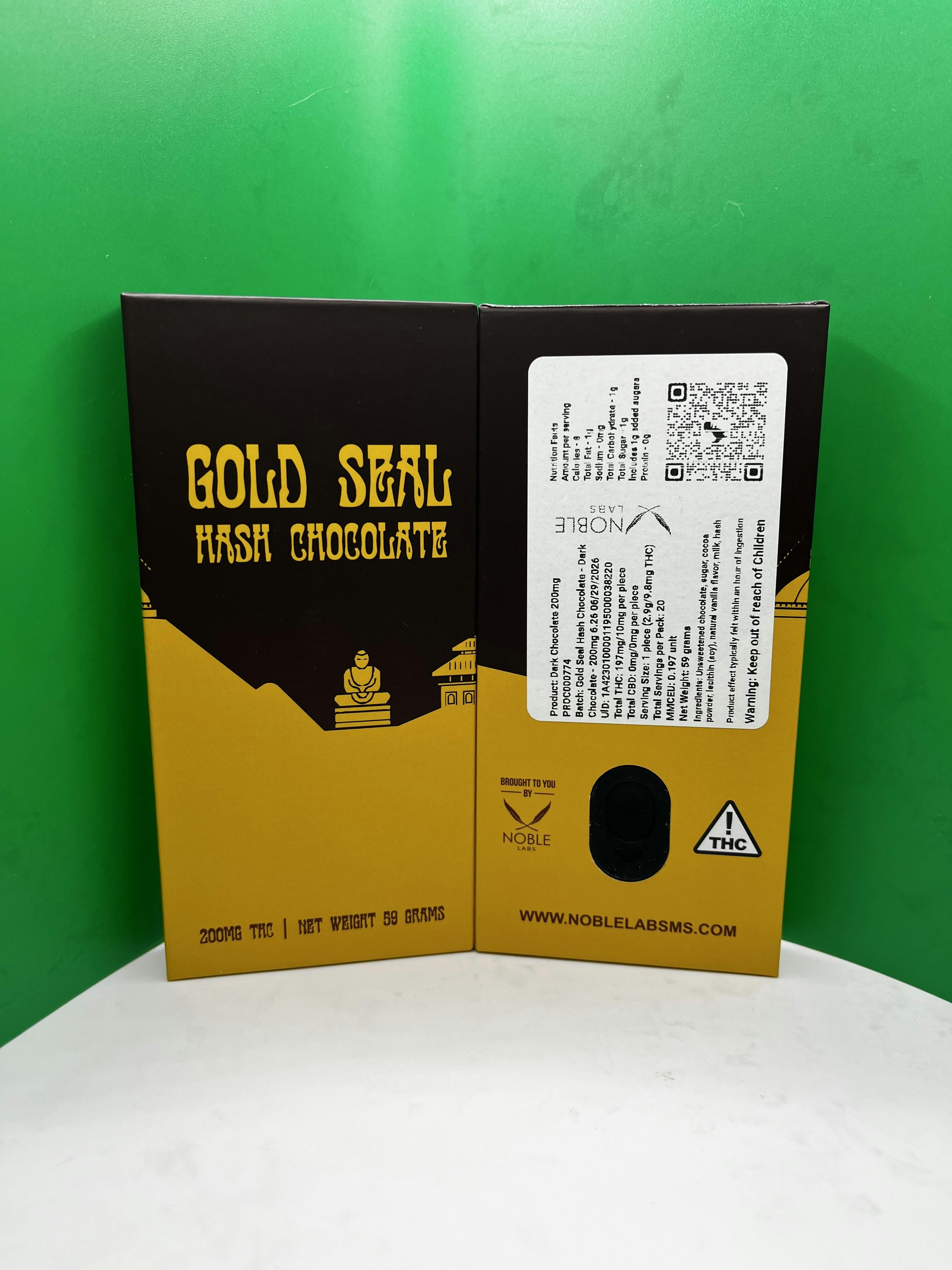 Gold Seal Hash Chocolate - Dark Chocolate - 200mg 6.26