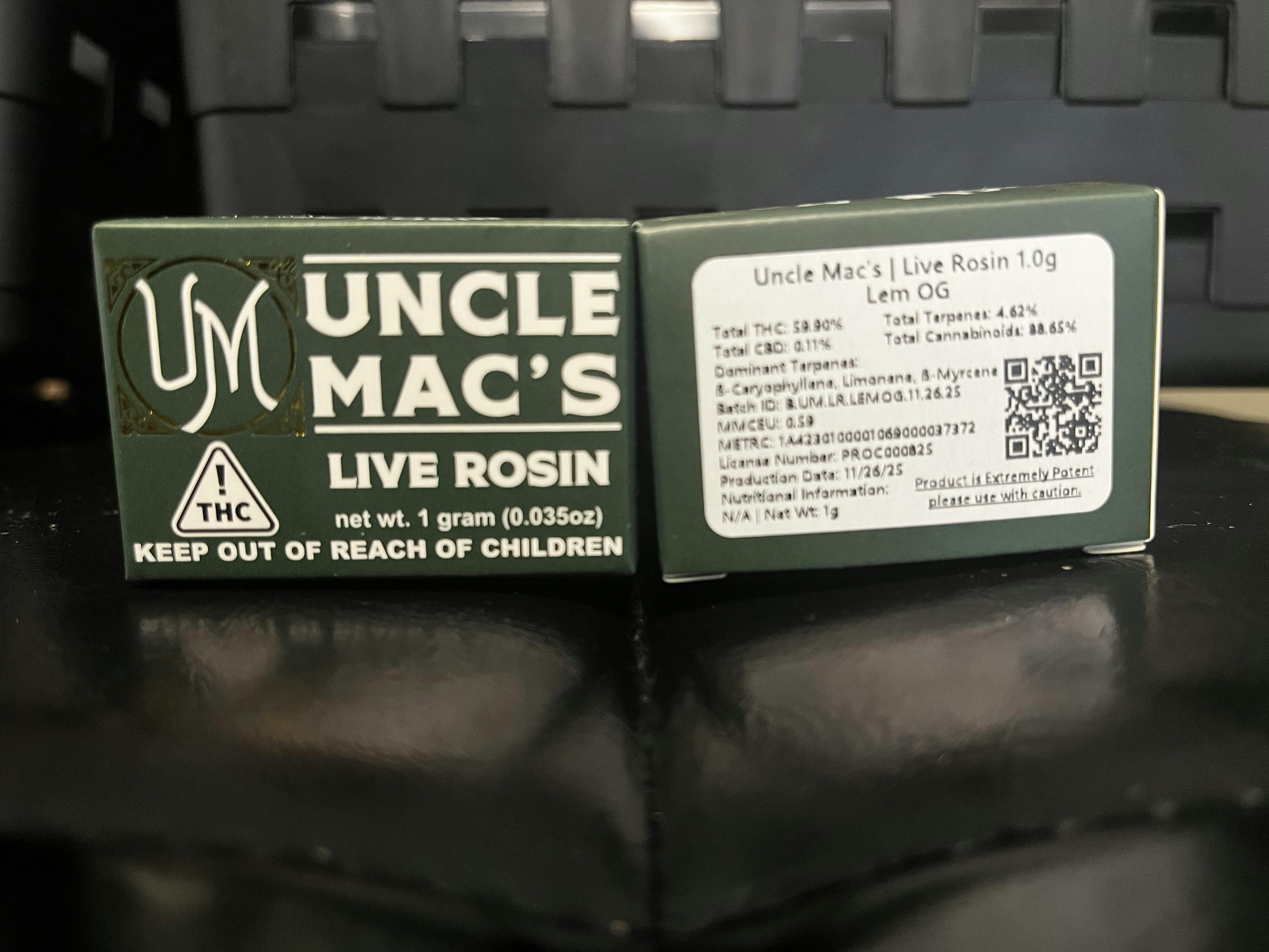 Uncle Mac's | Live Rosin Lem OG 1g - 2292