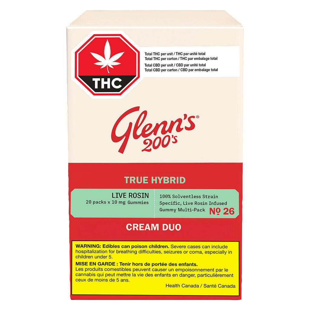 No.26 Glenn's 200's True Hybrid Rosin – Strawberry Cream - 20x1 Pack