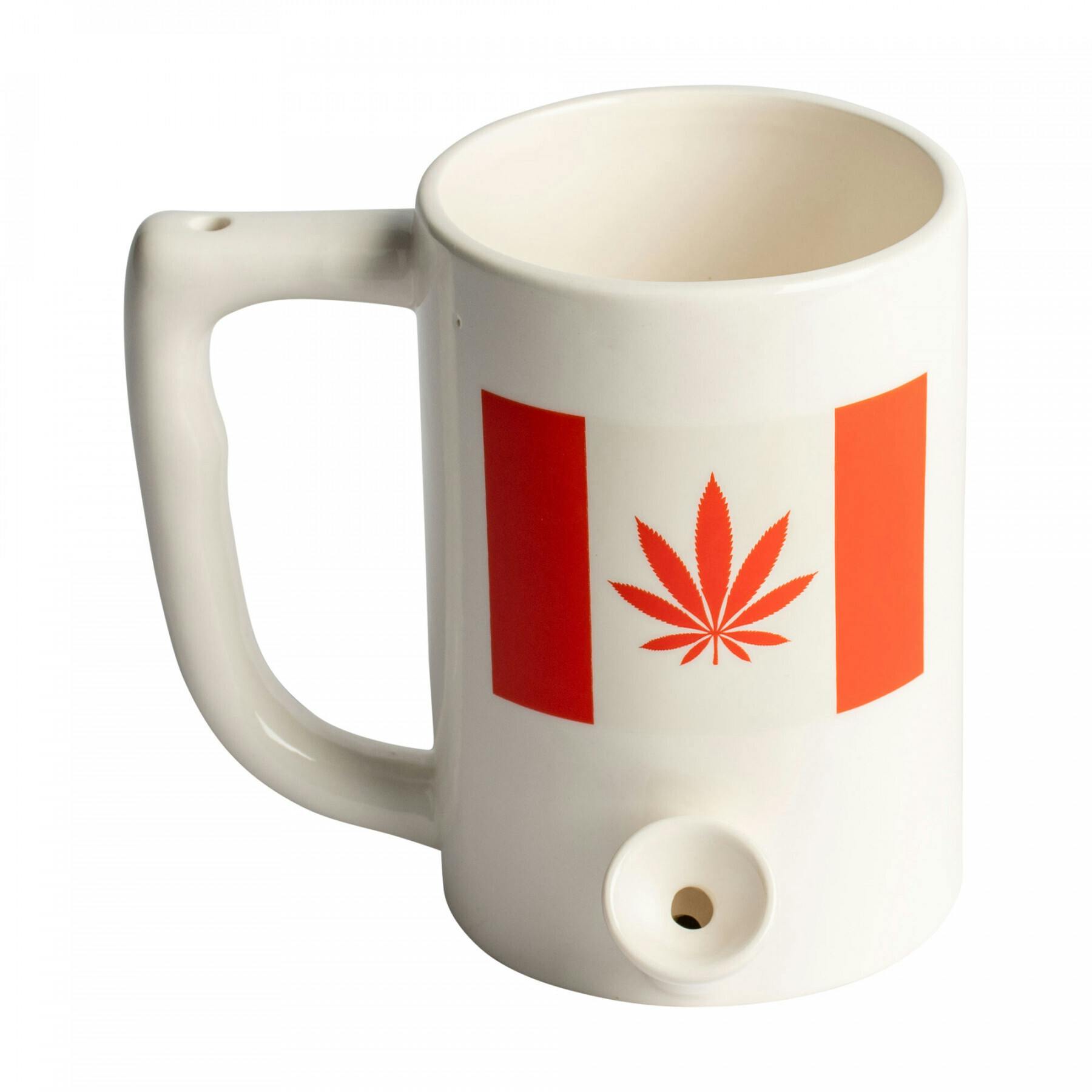 Ceramic Mug Pipe - Canada Leaf