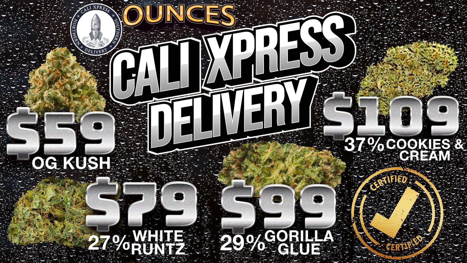 37 THC Cookies&Cream 109 OZ at Cali Xpress Weedmaps