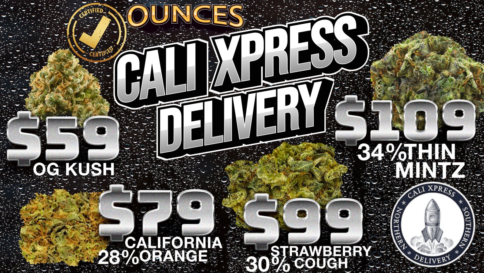34 THC Thin Mintz 109oz at Cali Xpress Weedmaps
