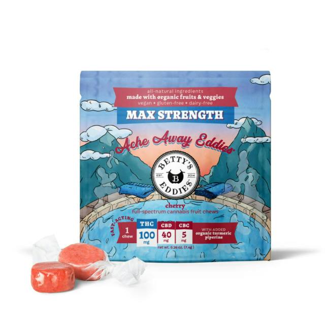 100MG ACHE AWAY CHERRY THC:CBD:CBC MAX DOSE 1PK TAFFY