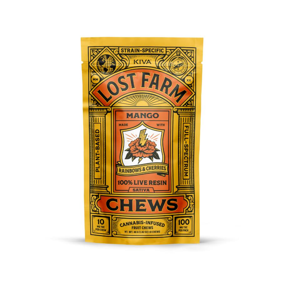 100MG MANGO FRUIT CHEWS W/ RAINBOWS & CHERRIES LIVE ROSIN