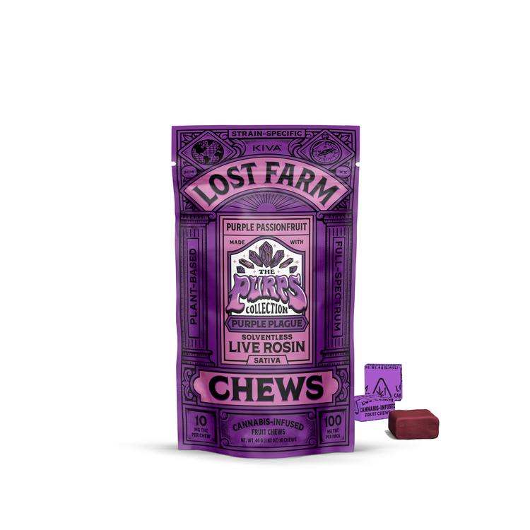 100MG PURPLE PASSIONFRUIT FRUIT CHEWS W/ PURPLE PLAGUE LIVE ROSIN