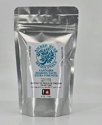 Sacred Herb "Extra Strength" Cannabis Soaking Salt 6oz - REC - 170.0g