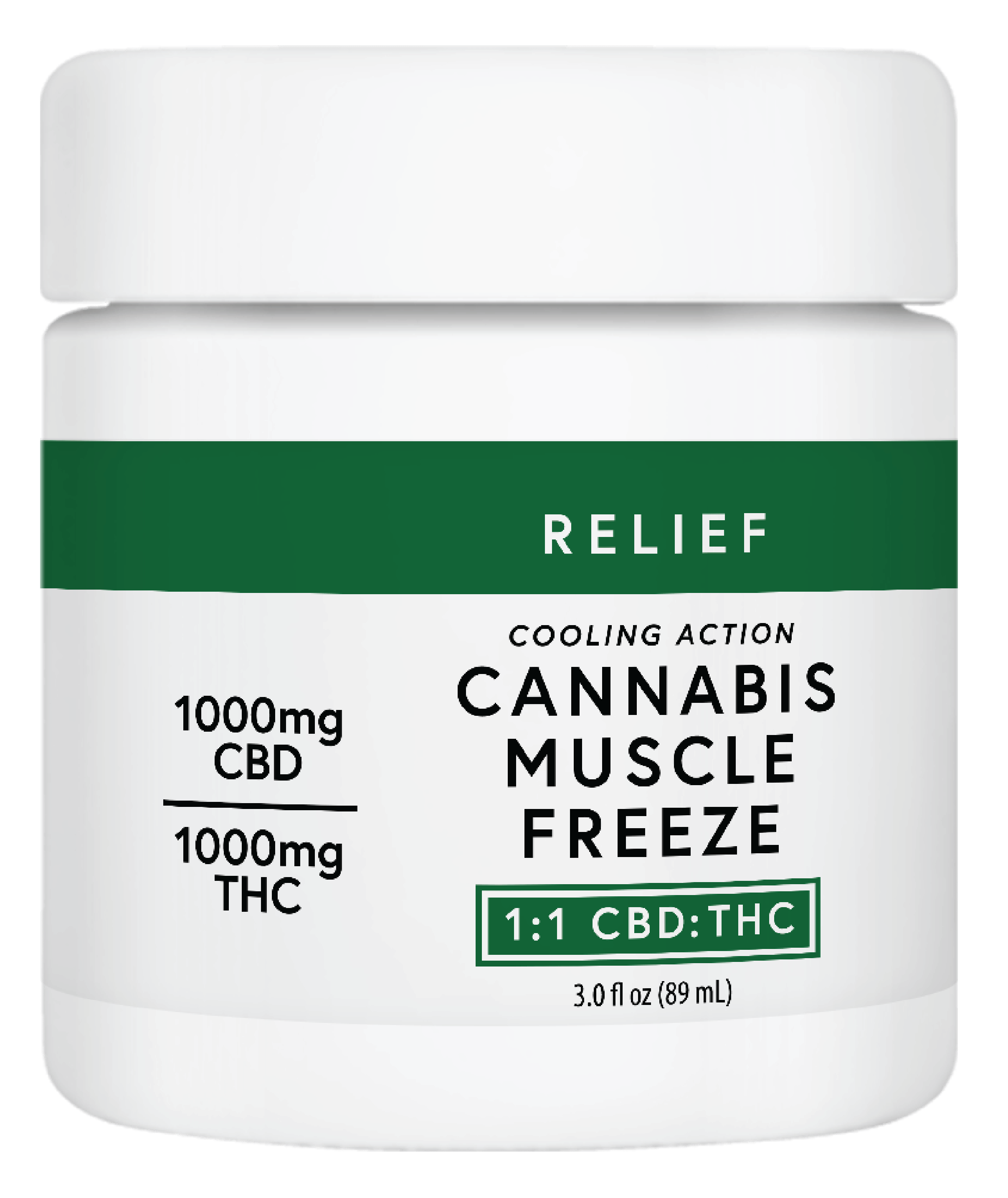 MUSCLE FREEZE 1:1 - 3OZ 1000MG CBD:THC