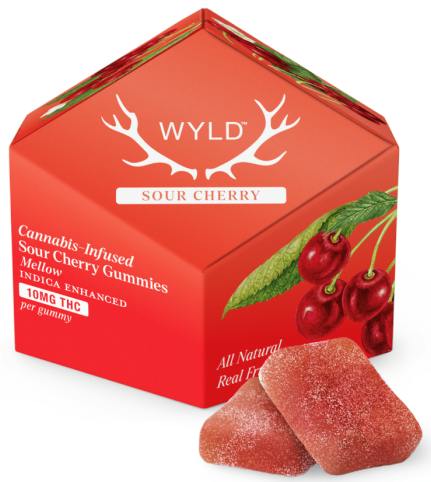 Sour Cherry Indica Enhanced Gummies | 100mg | 10ct | 10mg/ea