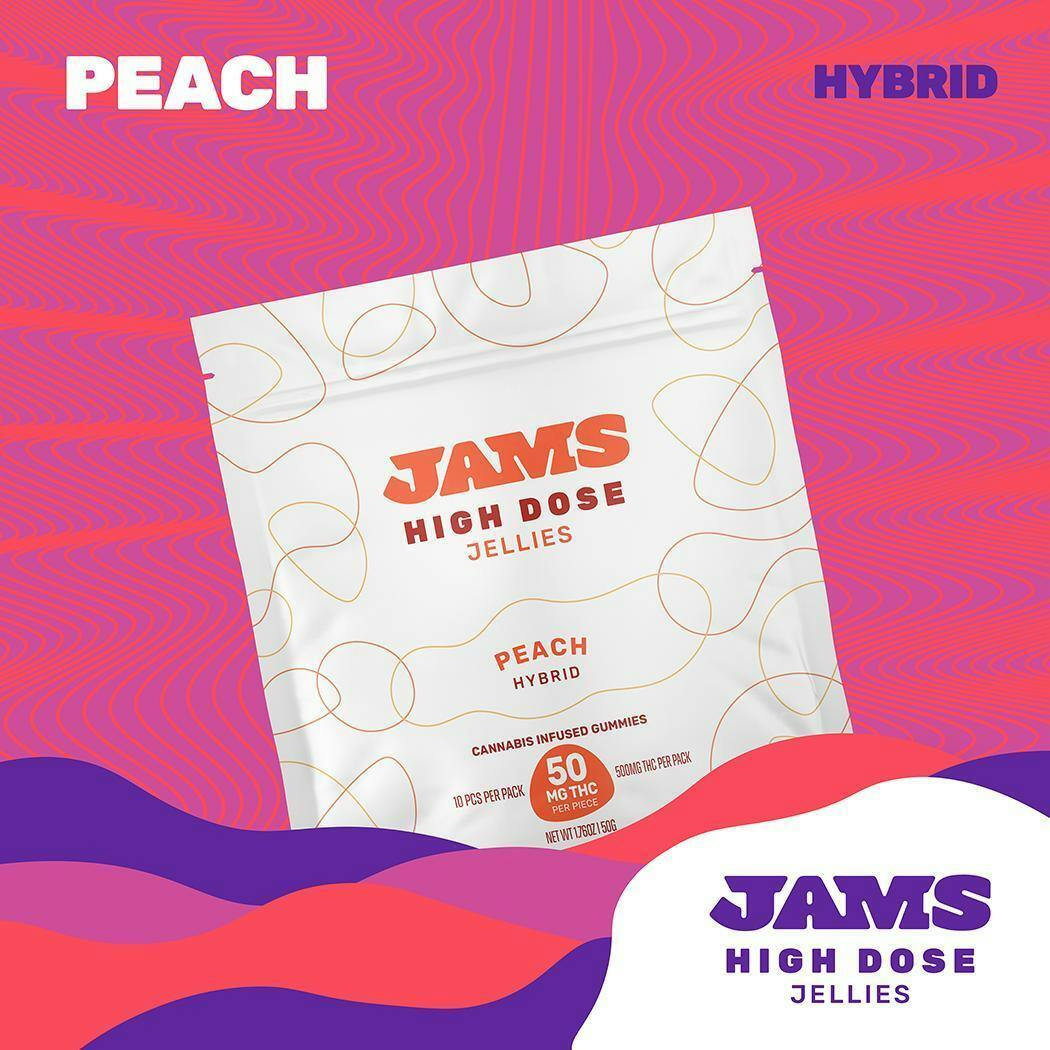 High Dose Peach Gummies 500mg (50mg ea | 10-Pack)