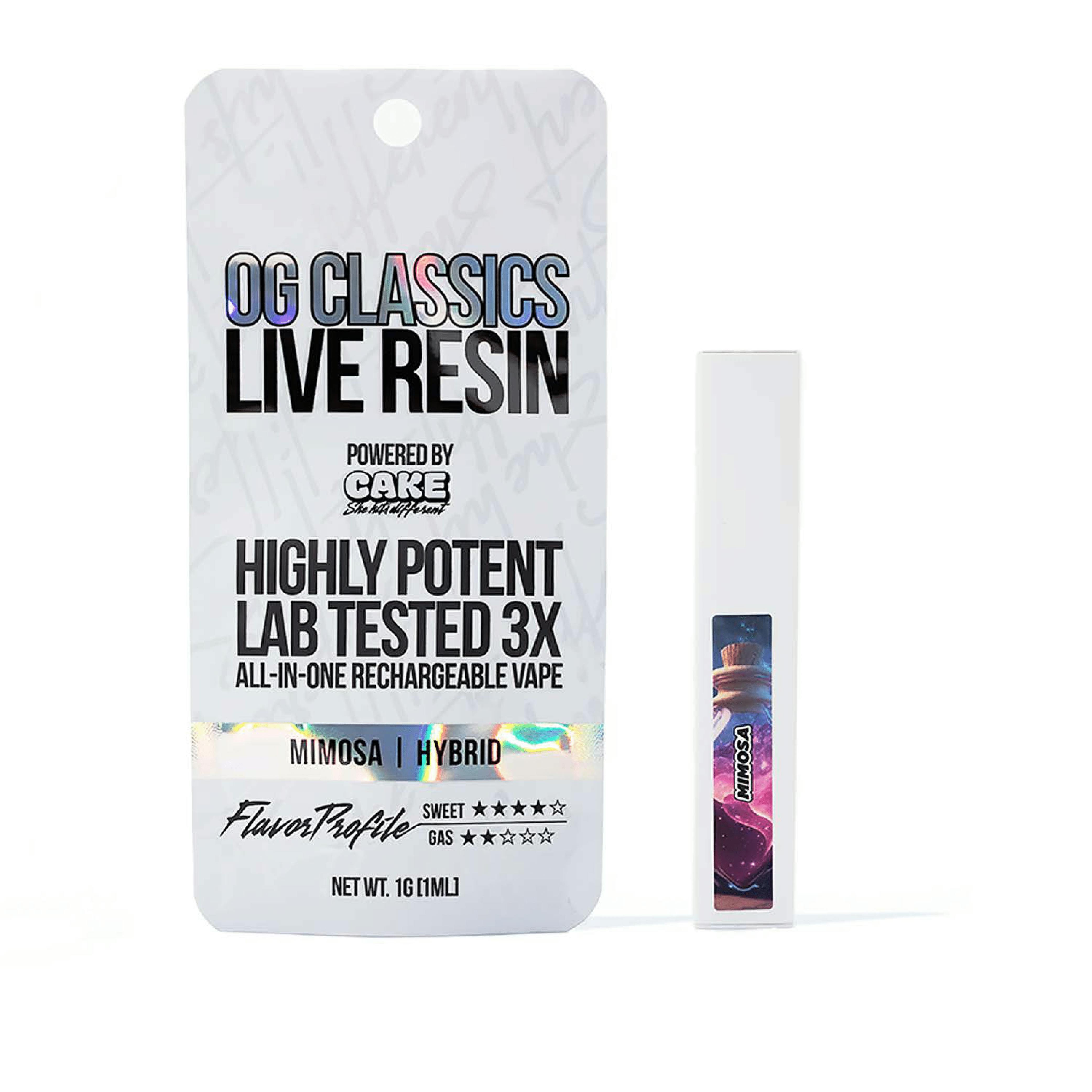 CAKE LIVE RESIN MIMOSA DISPOSABLE 1G
