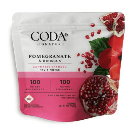 Coda-Gummies-Pomegranate & Hibiscus 1:1 THC:CBN (I)