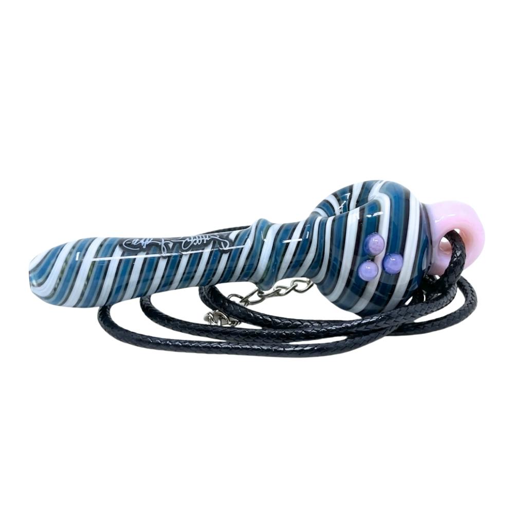 Pipe - Everyday Necklace - Striped - 3" - Green White