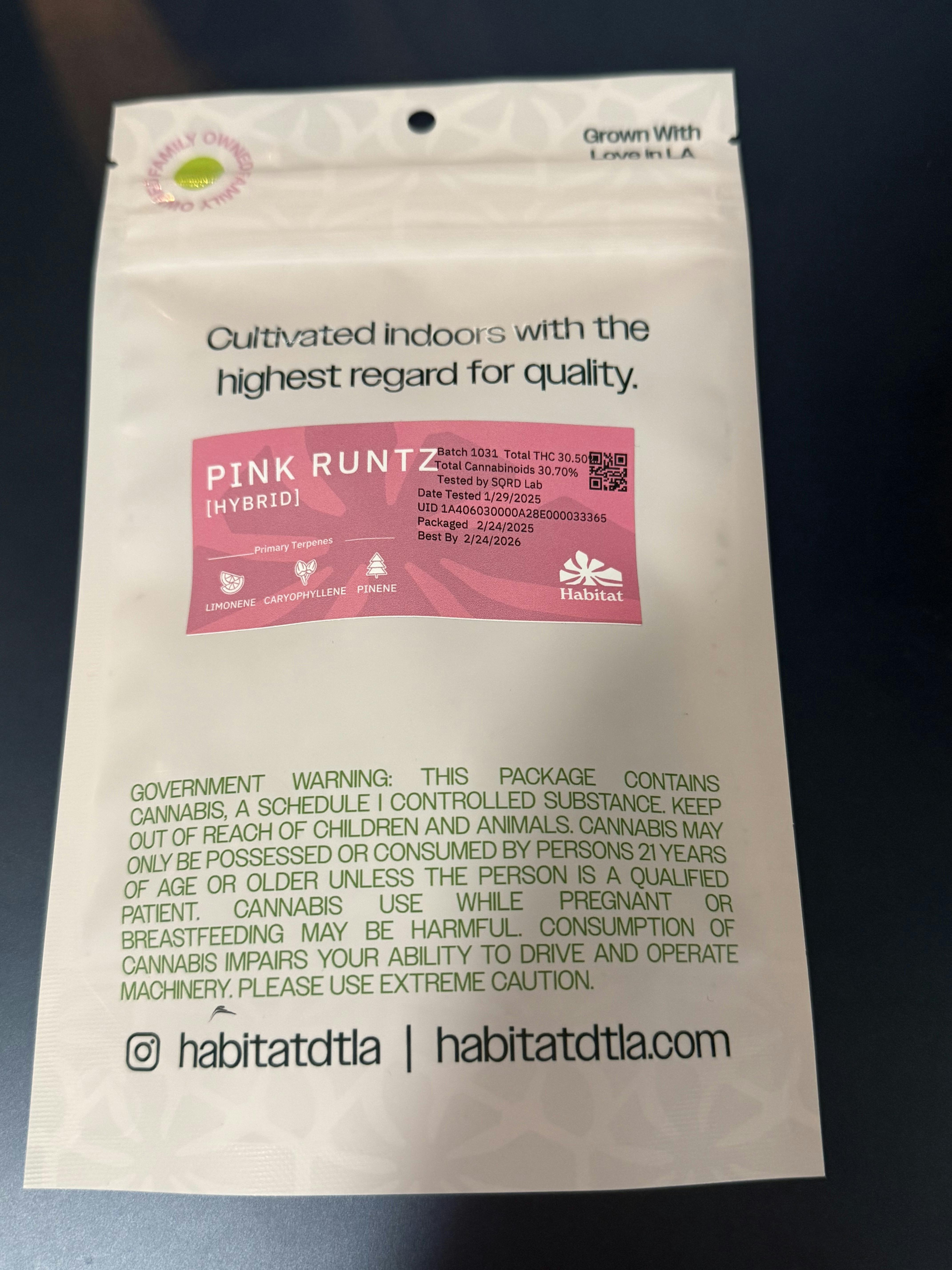 Green Habitat- Bits Pink Runtz Smalls 14g (H)