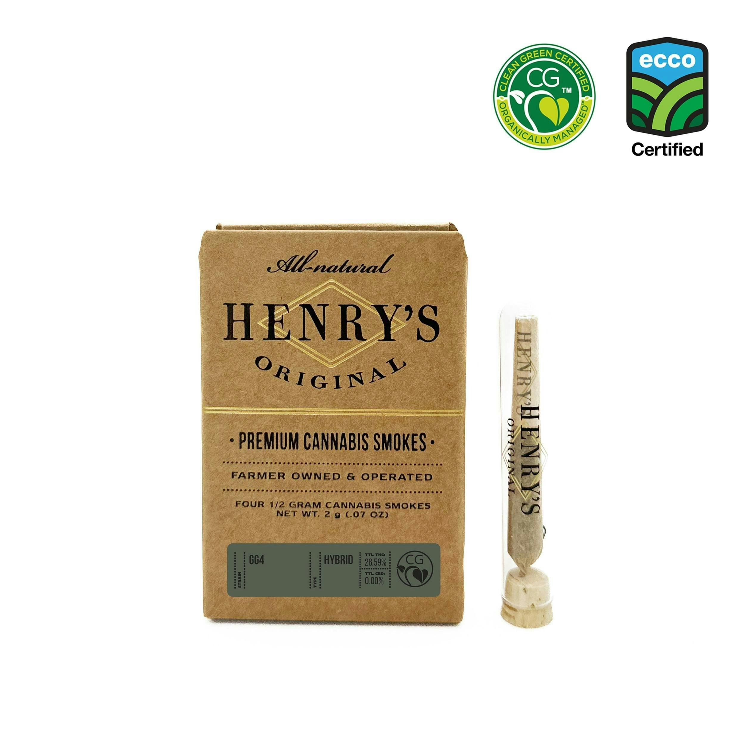 Henrys Original- Gorilla Diesel Prerolls 4pk 2g (S)