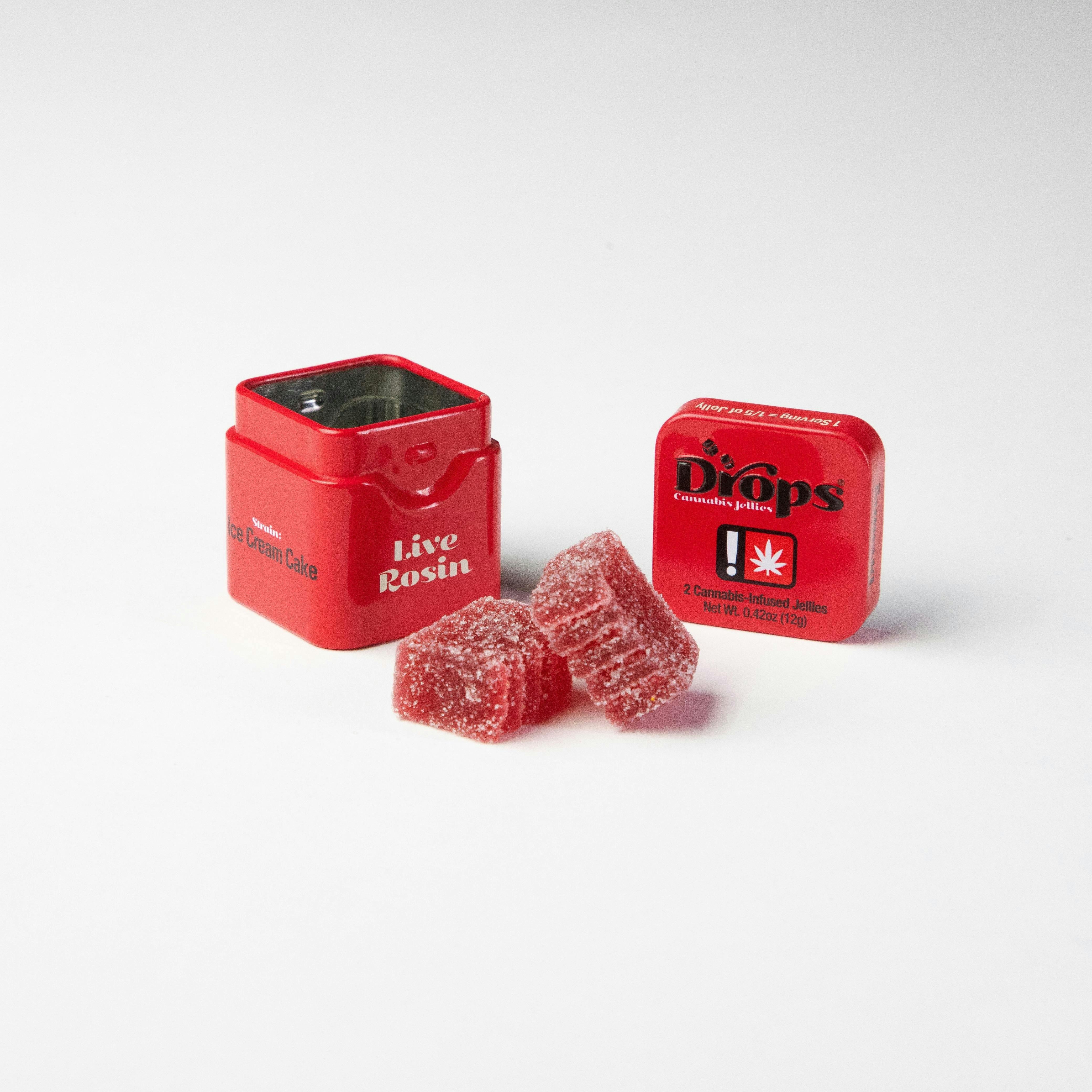 Drops- Cherry (Dreamy) 2pk Live Rosin Jellies 100mg (I)