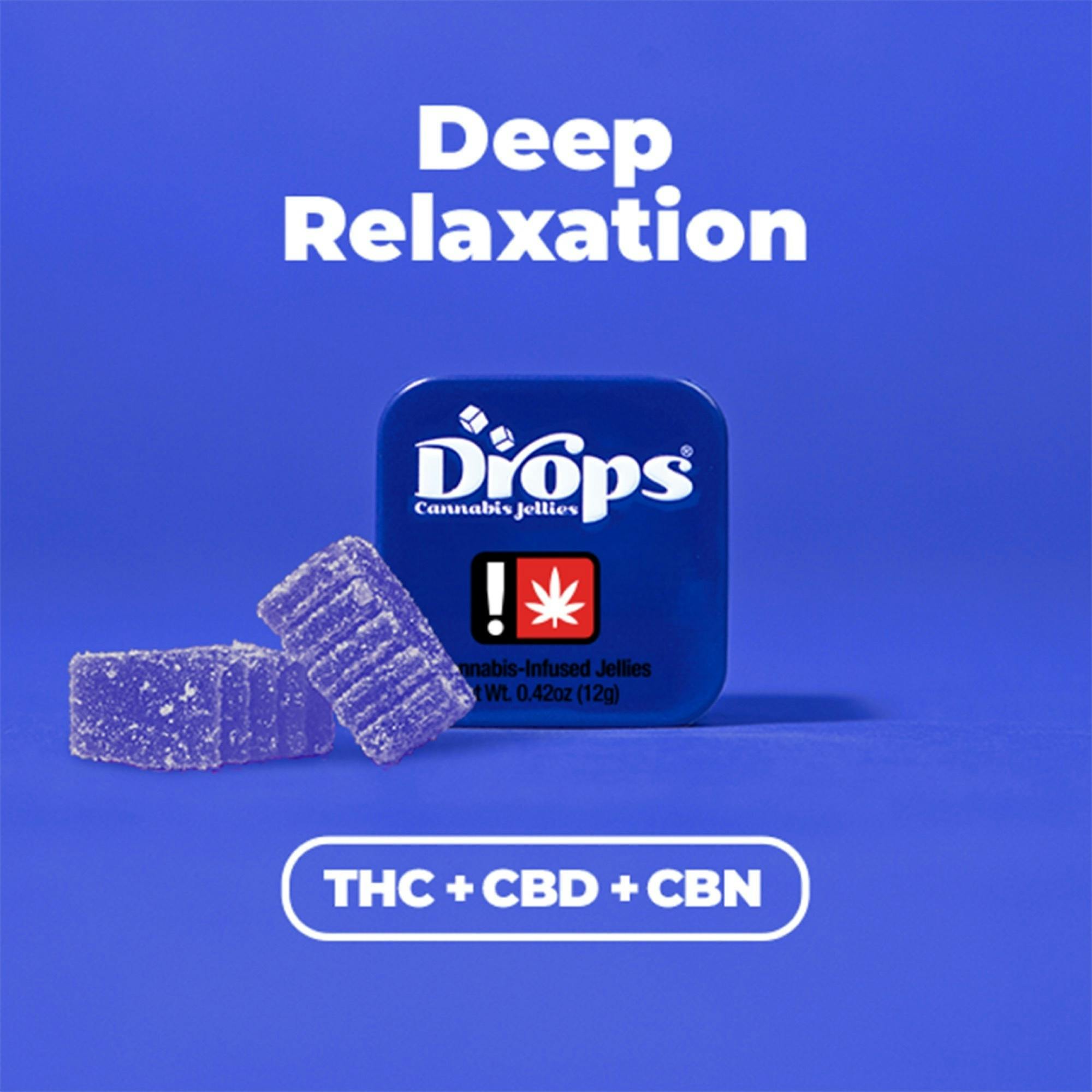 Drops- Enhanced Black Currant (Deep Relaxation) (THC:CBD:CBN) Live Rosin Jellies 100mg (I)