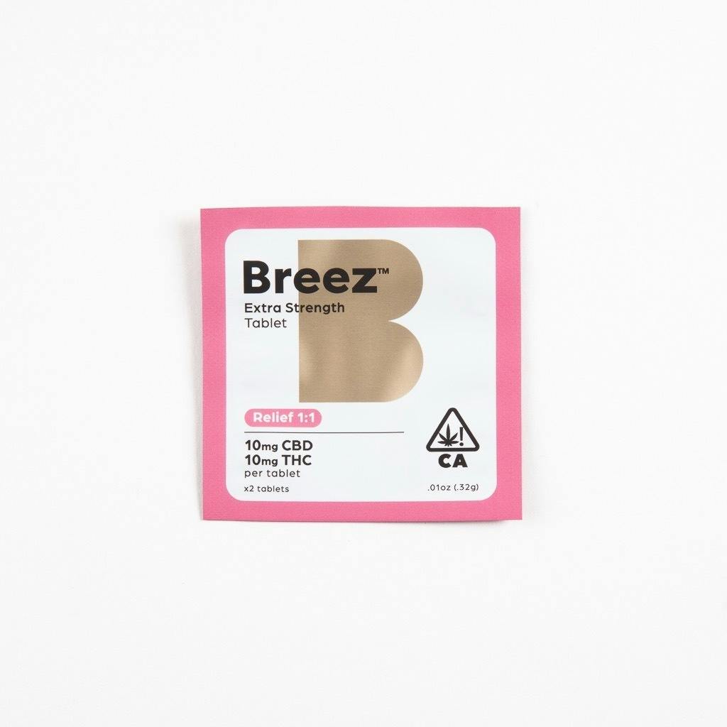 Breez- Extra Strength Single Tablet (Relief 1-1, 20 MG CBD + 20 MG THC)