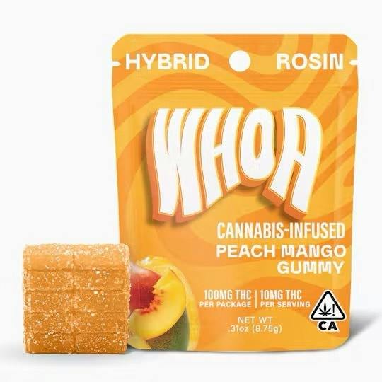 Whoa- Peach Mango Single Rosin Gummy 100mg (H)