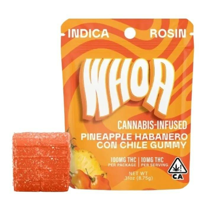 Whoa- Pineapple Habanero Con Chile Single Rosin Gummy 100mg (I)
