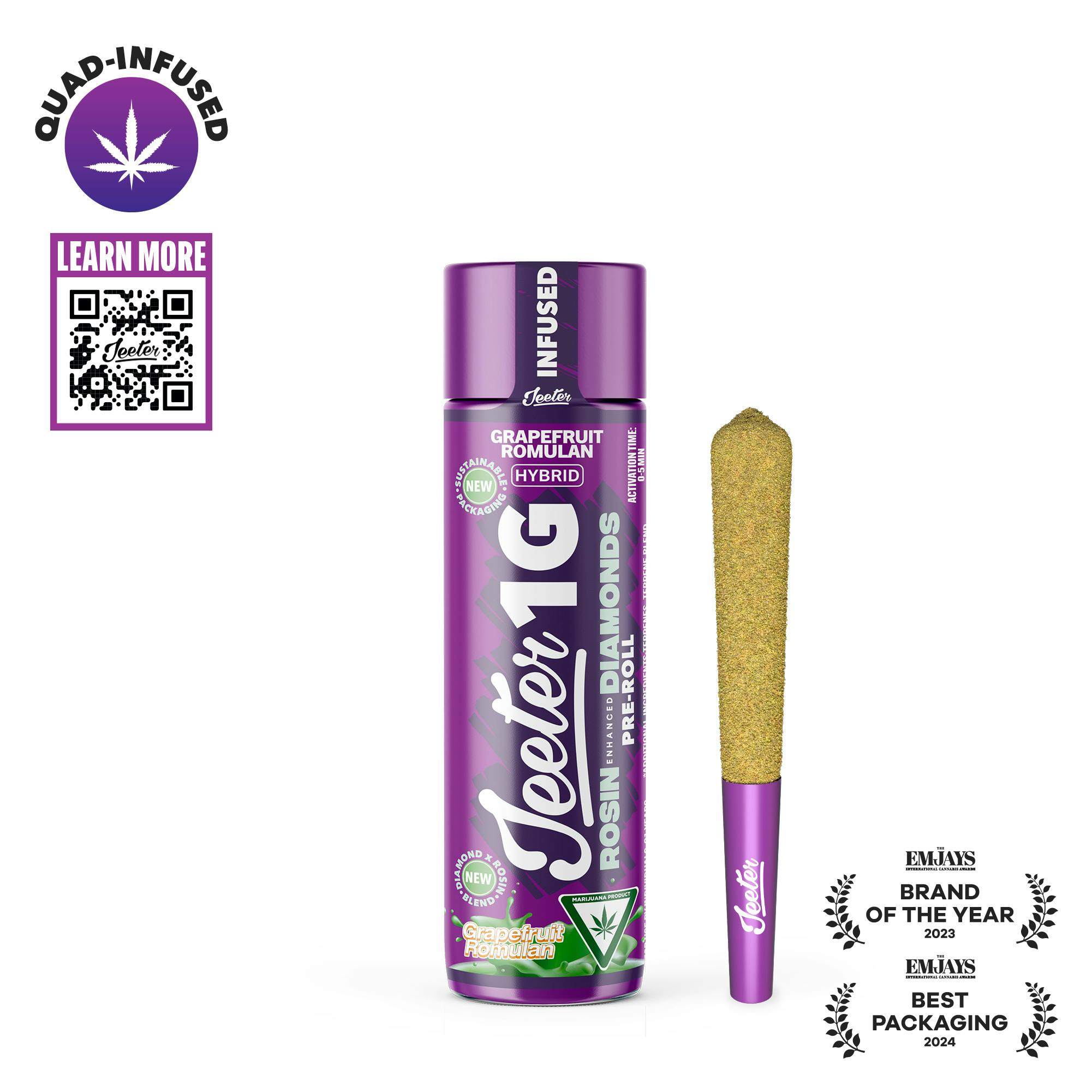 Grapefruit Romulan | 1G Rosin Diamond Infused Preroll cannabis product