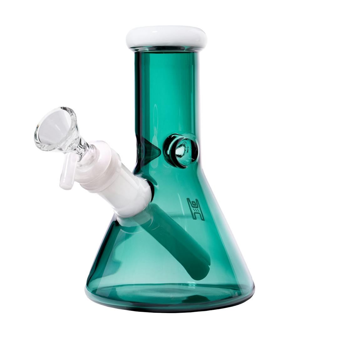 Human Grade | 6" Glass Beaker | Lake Green/White